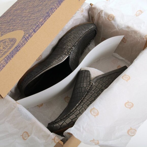 NWB Born Capricorn Croc Embossed Leather Mules - Picture 12 of 13